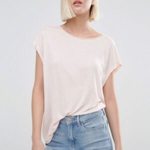 Bykin Women's Relaxed Fit Cap-Sleeve Tee